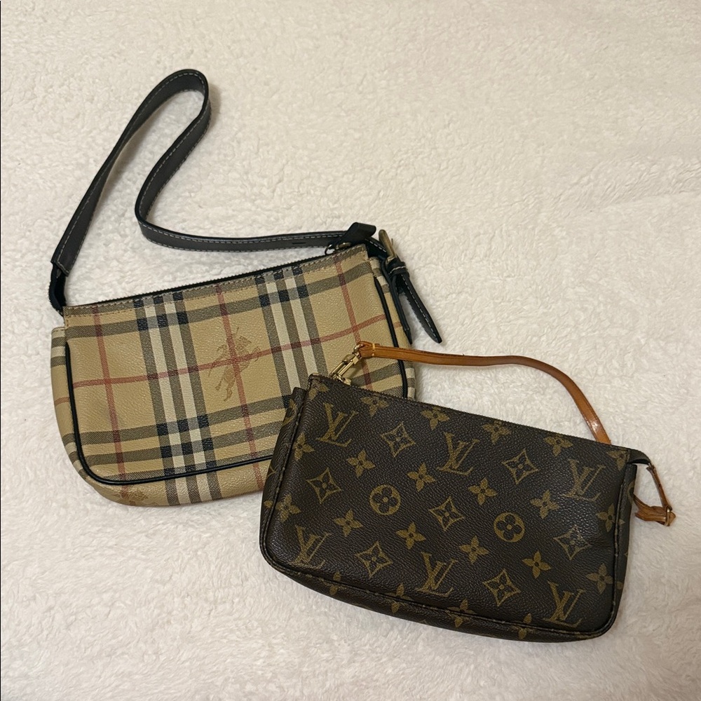 Louis Vuitton & burberry mini pochette bags